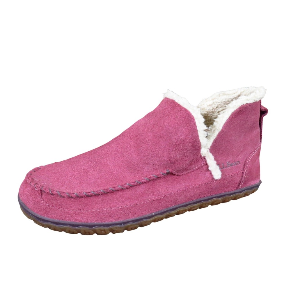 L.L. Bean Mountain Slipper Women Shoe Size 8 Indoor Outdoor Burgundy Suede Boot